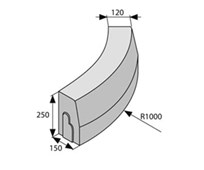 BEST MONO II Obloukový R1 vnější Přírodní výška 250mm